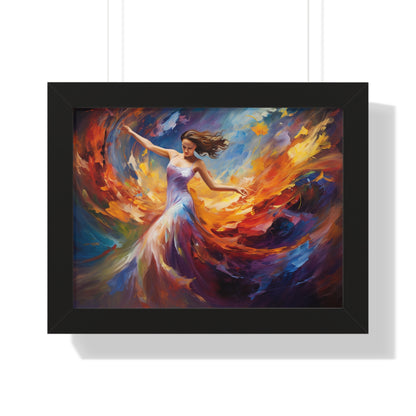 "Harmonic Movements – Framed Dance Poster with Elegant Abstract Design"