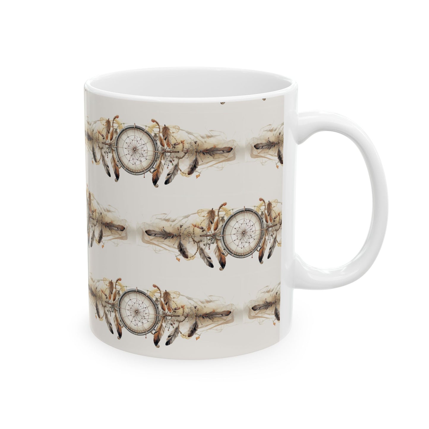 Coffee Cup Mug Pressed Dreamcatcher Ceramic Mug Art Custom Design Great Gift Indian Art