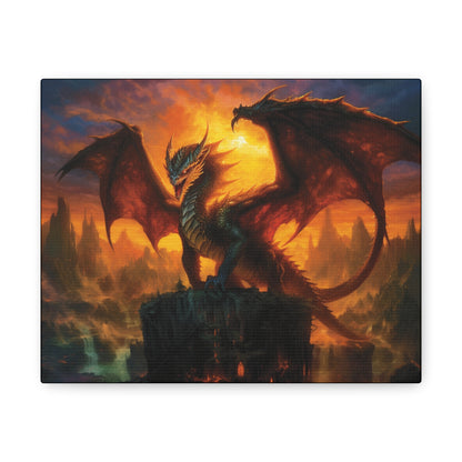 Fantasy Fire Dragon Canvas Wall Art Home Decoration Custom Design Print Artwork Enchantment