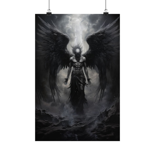 Dark Angel Poster, Dark Art Poster, Religious Poster, Black Wings Poster, Angel Art, Dark Angel Art, Fantasy Poster, Dark Fantasy Poster