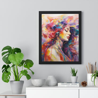 Premium, Framed, Vertical, Artwork, Poster, Femininity, Ethereal, Elegance, Divine, Unique, Custom, Abstract, Beauty, Women, Strength, Art