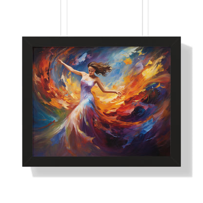 "Harmonic Movements – Framed Dance Poster with Elegant Abstract Design"