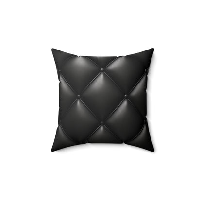 Spun Polyester Square Pillow, Black , Sleek, Design, Custom Made, Comfortable, Artistic, Bedroom, Comfort