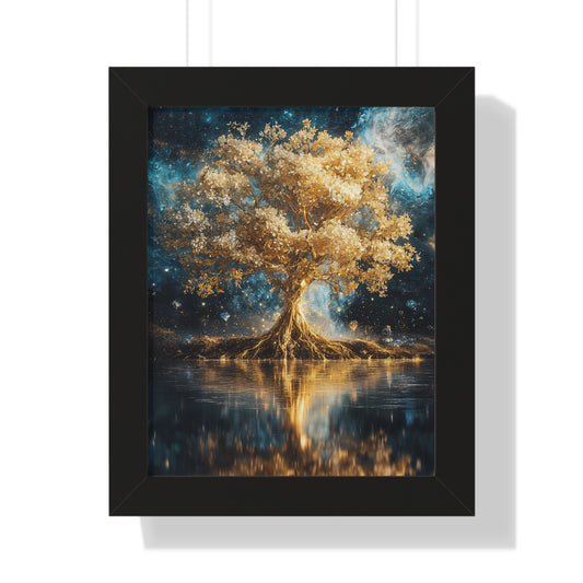 "The Last Tree: Celestial Dreamscape Framed Poster"