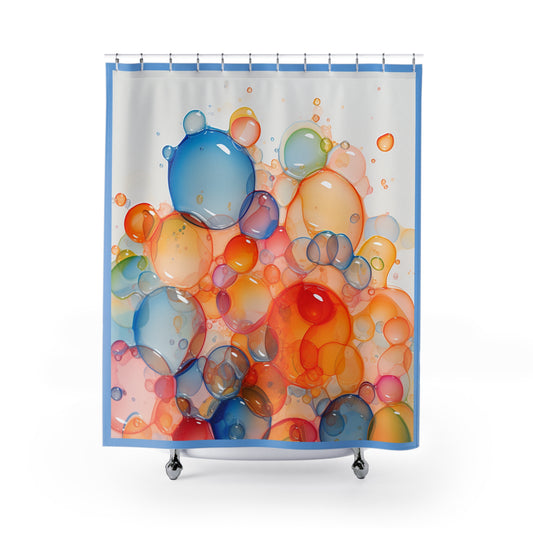 Bubble Shower Curtain, Colorful Bubbles Art, Bubbly Shower Curtain, Bubbles Bathroom, Colorful Bubbles Curtain, Fun Shower Curtain