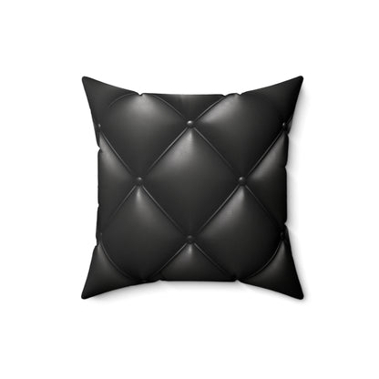 Spun Polyester Square Pillow, Black , Sleek, Design, Custom Made, Comfortable, Artistic, Bedroom, Comfort