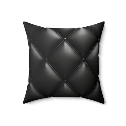 Spun Polyester Square Pillow, Black , Sleek, Design, Custom Made, Comfortable, Artistic, Bedroom, Comfort