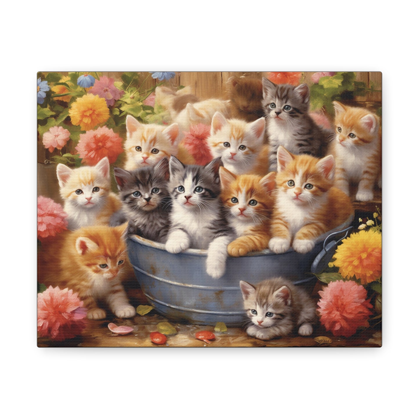 Canvas Gallery Wraps  Wall Art Kittens Cats Custom Design Art Abstract Home Decoration Animals