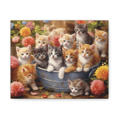 Canvas Gallery Wraps  Wall Art Kittens Cats Custom Design Art Abstract Home Decoration Animals