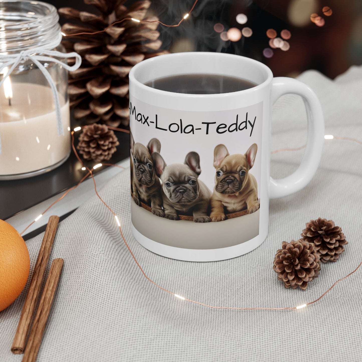 French Bulldog, Cuteness, Puppies, Puppy Names, Coffee Mug, Tea Cup, Ceramic Mug, Custom Designed Mug, Dog Lovers Dream