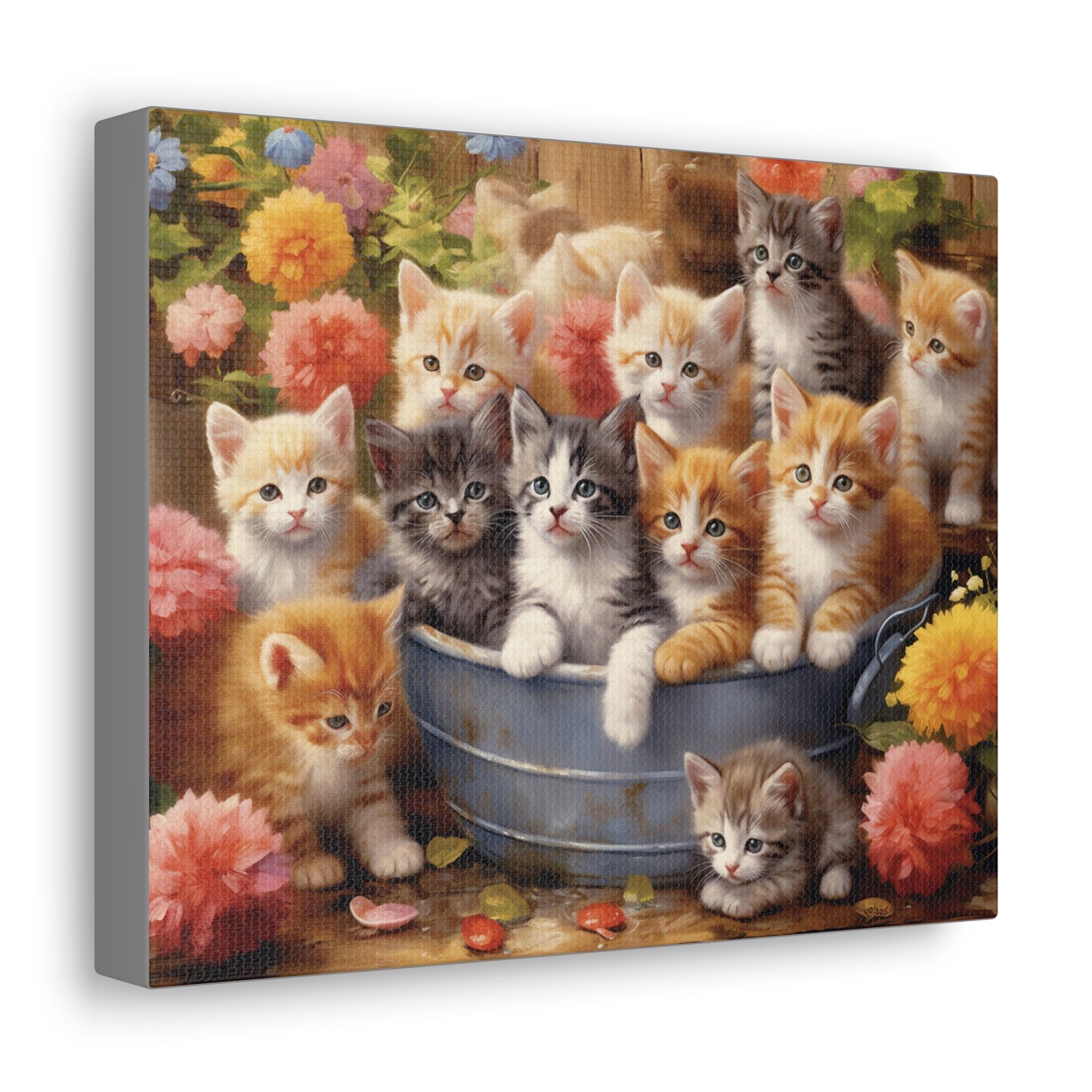 Canvas Gallery Wraps  Wall Art Kittens Cats Custom Design Art Abstract Home Decoration Animals