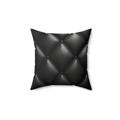 Spun Polyester Square Pillow, Black , Sleek, Design, Custom Made, Comfortable, Artistic, Bedroom, Comfort