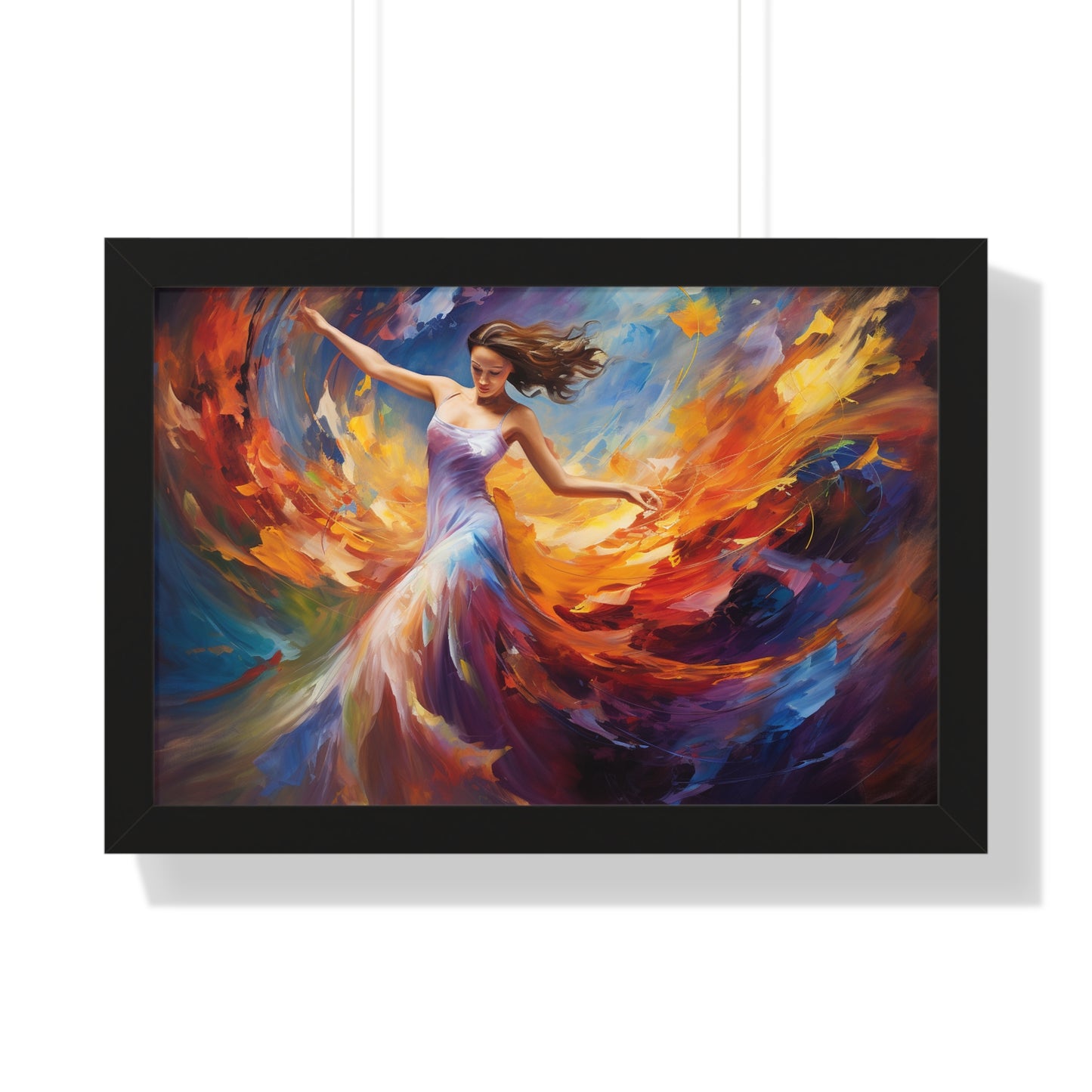 "Harmonic Movements – Framed Dance Poster with Elegant Abstract Design"