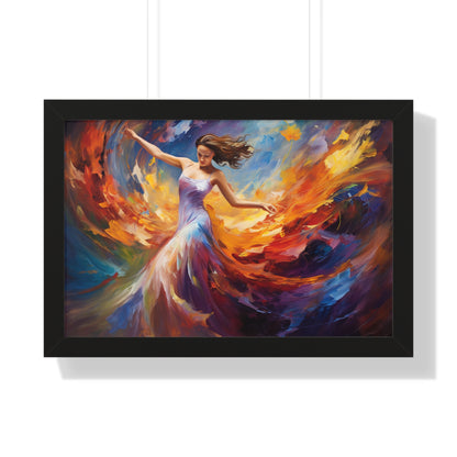 "Harmonic Movements – Framed Dance Poster with Elegant Abstract Design"