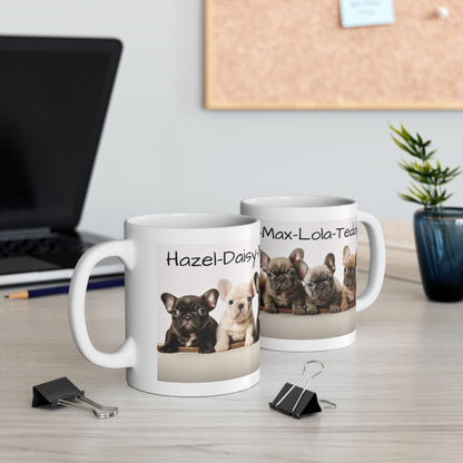 French Bulldog, Cuteness, Puppies, Puppy Names, Coffee Mug, Tea Cup, Ceramic Mug, Custom Designed Mug, Dog Lovers Dream