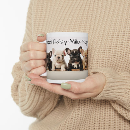 French Bulldog, Cuteness, Puppies, Puppy Names, Coffee Mug, Tea Cup, Ceramic Mug, Custom Designed Mug, Dog Lovers Dream