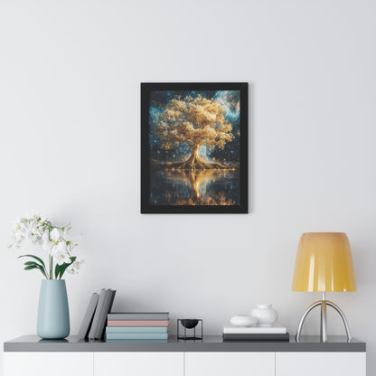 "The Last Tree: Celestial Dreamscape Framed Poster"