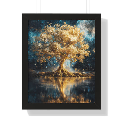 "The Last Tree: Celestial Dreamscape Framed Poster"