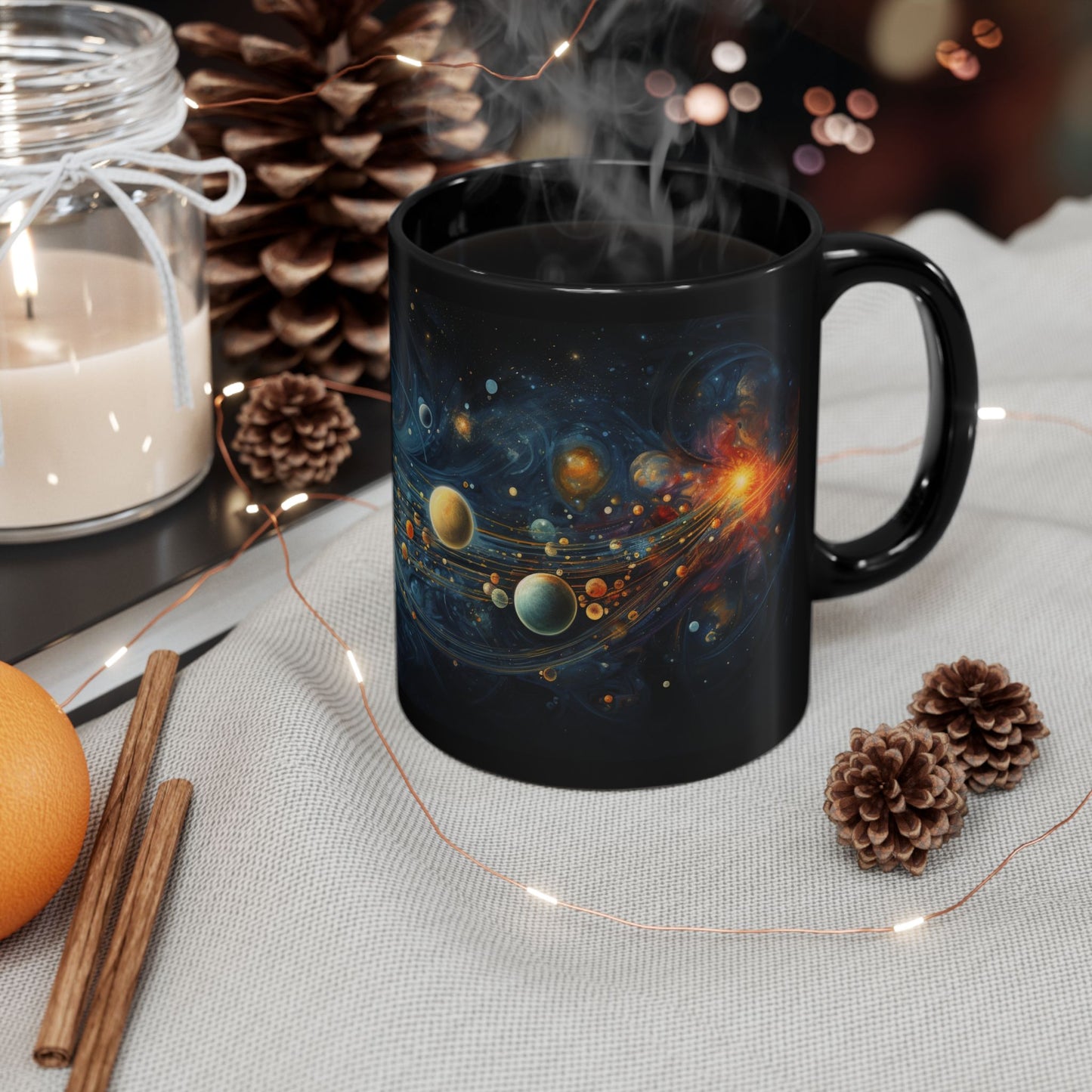 Galaxy In Motion, 11oz Black Mug