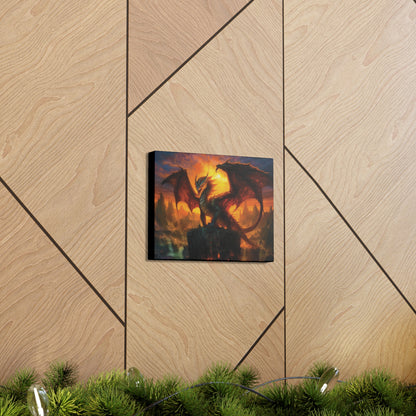 Fantasy Fire Dragon Canvas Wall Art Home Decoration Custom Design Print Artwork Enchantment