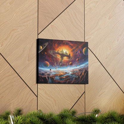 "Interstellar Enclave: Where the Universe Unfolds" Canvas Wall Art