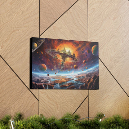 "Interstellar Enclave: Where the Universe Unfolds" Canvas Wall Art