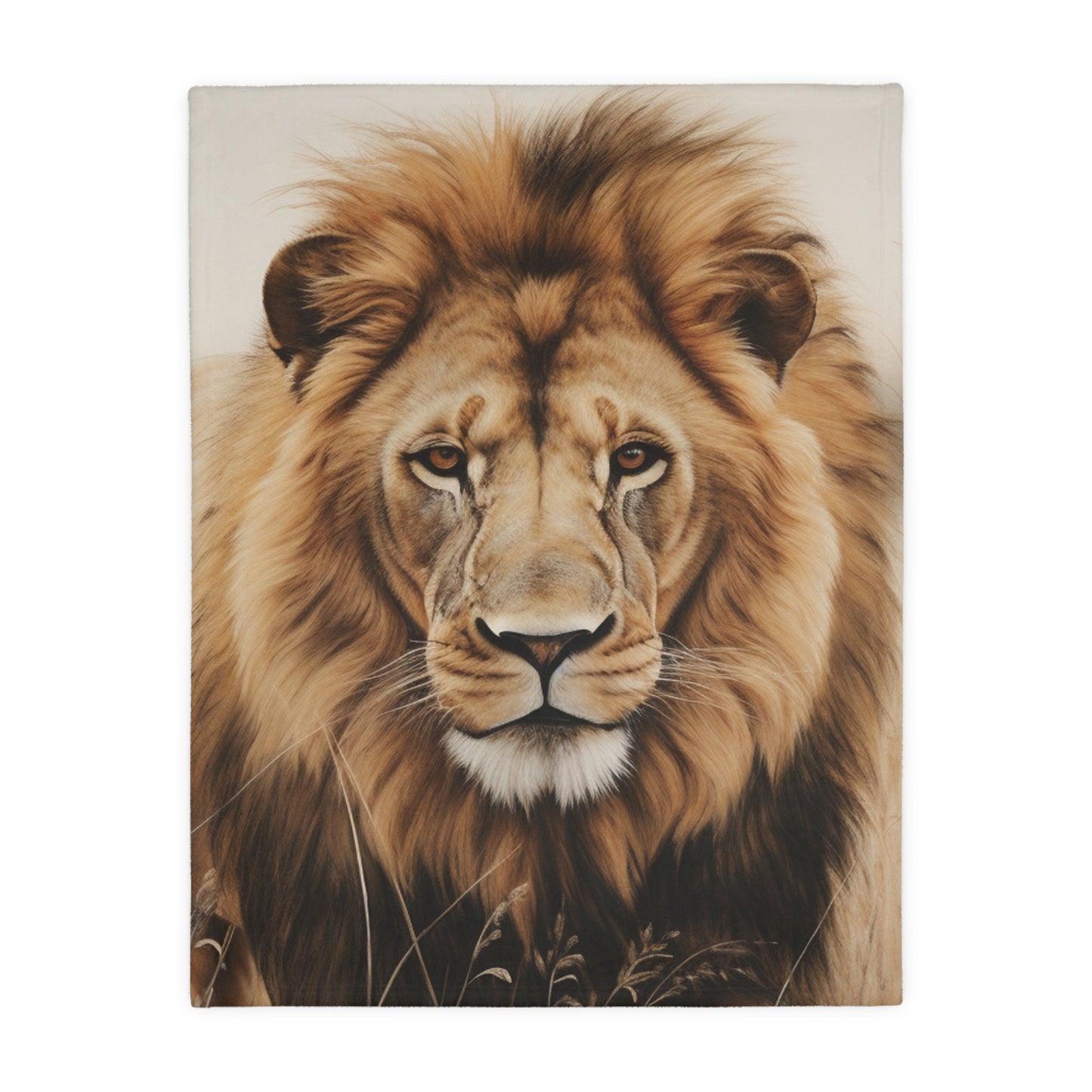 Minky Lion Blanket – Two-Sided Big Cat Safari Comfort