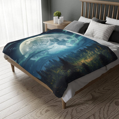 Moonlit Night Sky Plush Blanket – Soft, Cozy, and Perfect for Bedroom Decor