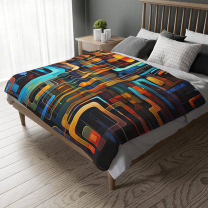 "Modern Geometric Lines Throw Blanket" – Stylish and Cozy Accent