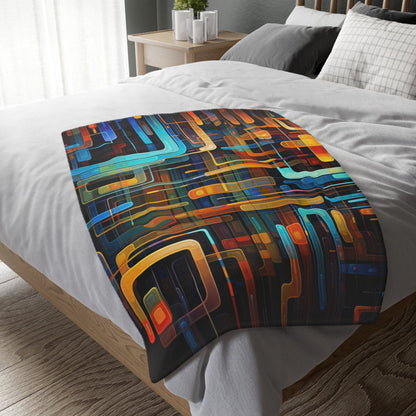 "Modern Geometric Lines Throw Blanket" – Stylish and Cozy Accent