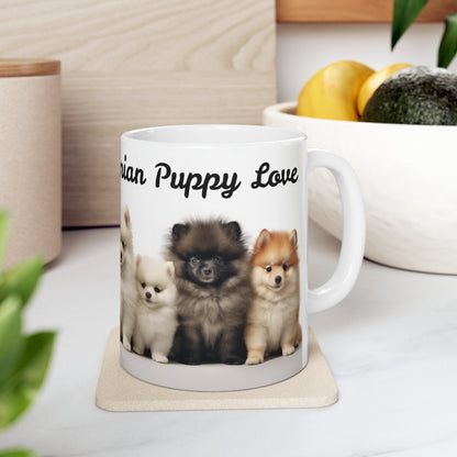 Pomeranian Puppies Ceramic Mug – Adorable Fluffy Delight