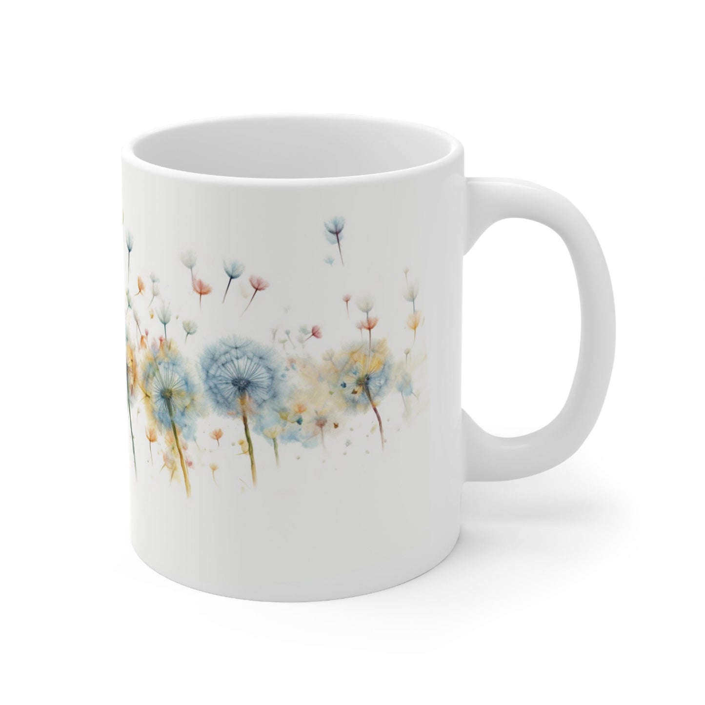 "Whimsical Wishes: Custom Dandelion Mug" – 11oz Ceramic Mug