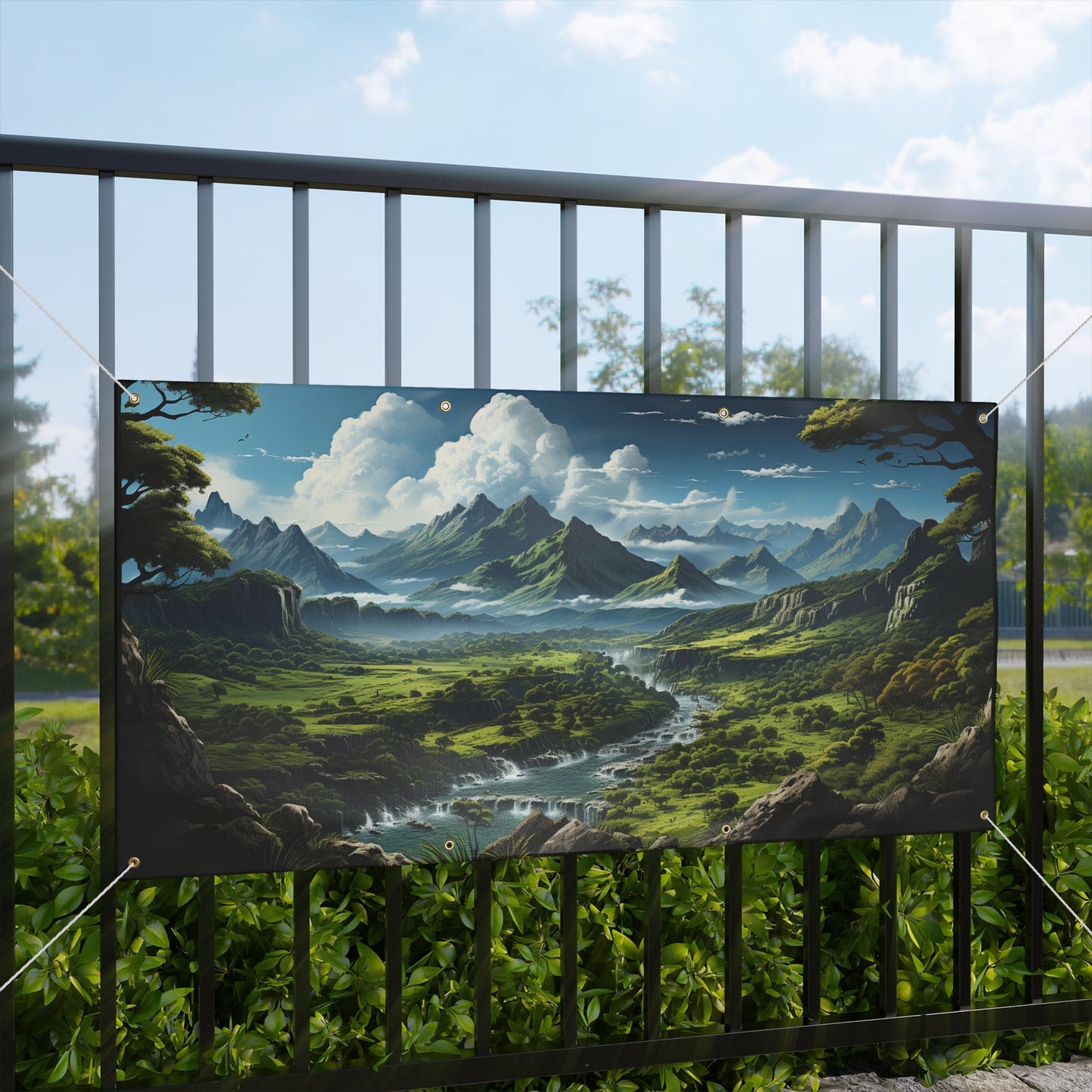 "Serene Green" Matte Vinyl Banner – Capturing Nature’s Tranquility