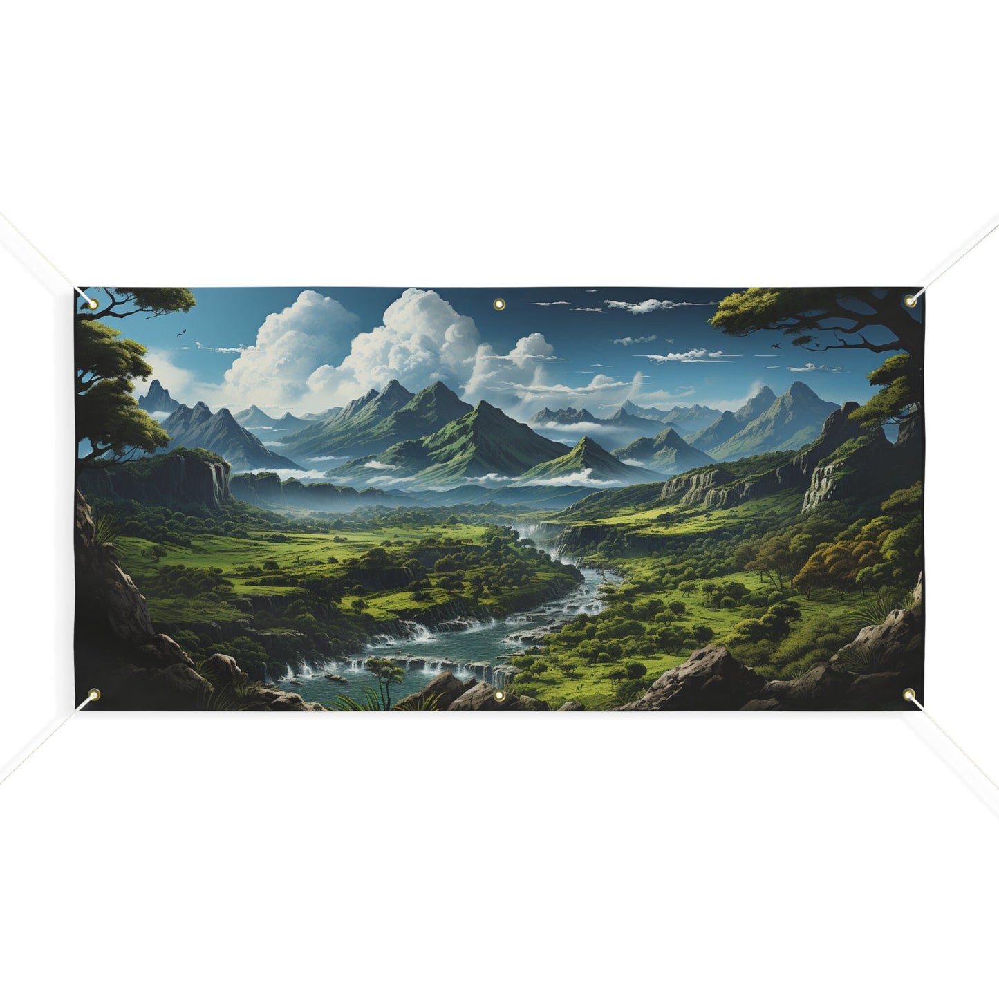 "Serene Green" Matte Vinyl Banner – Capturing Nature’s Tranquility