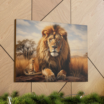 "Lion: King of the Savannah" Premium Canvas Gallery Wrap