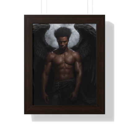 "Wings of Endurance: The Unyielding Angel of Resilience" Framed Artwork