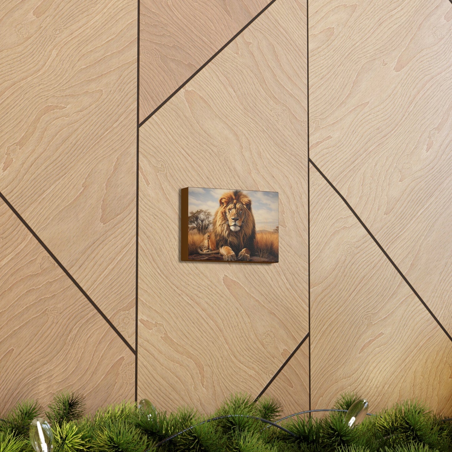 "Lion: King of the Savannah" Premium Canvas Gallery Wrap