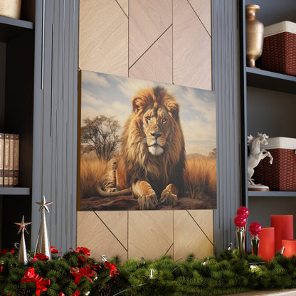 "Lion: King of the Savannah" Premium Canvas Gallery Wrap