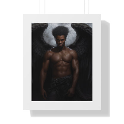 "Wings of Endurance: The Unyielding Angel of Resilience" Framed Artwork