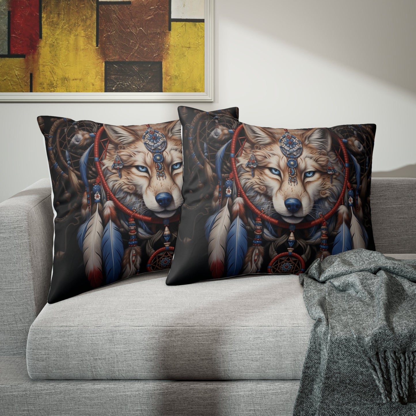 "Dreamweaver's Tapestry" Ultra-Realistic Feathered Dreamcatcher Pillow