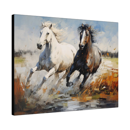 "Wild Grace: Gallop Through Freedom" Majestic Horse Canvas Art