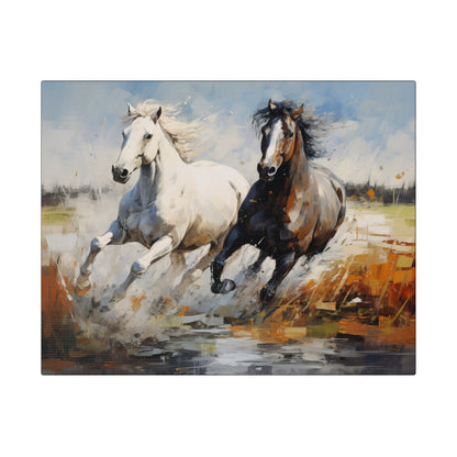 "Wild Grace: Gallop Through Freedom" Majestic Horse Canvas Art