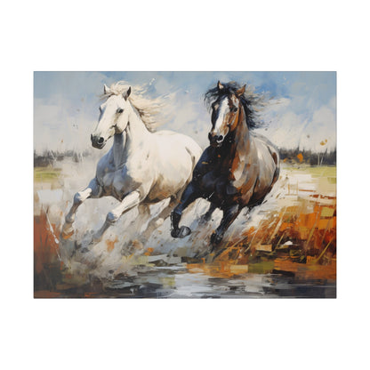 "Wild Grace: Gallop Through Freedom" Majestic Horse Canvas Art