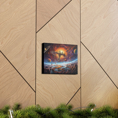 "Interstellar Enclave: Where the Universe Unfolds" Canvas Wall Art