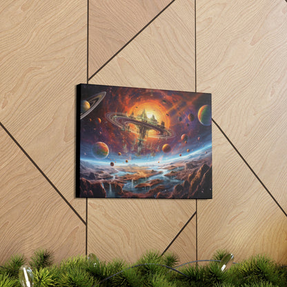 "Interstellar Enclave: Where the Universe Unfolds" Canvas Wall Art