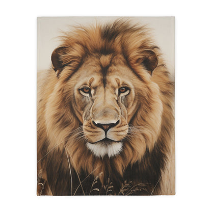 Minky Lion Blanket – Two-Sided Big Cat Safari Comfort