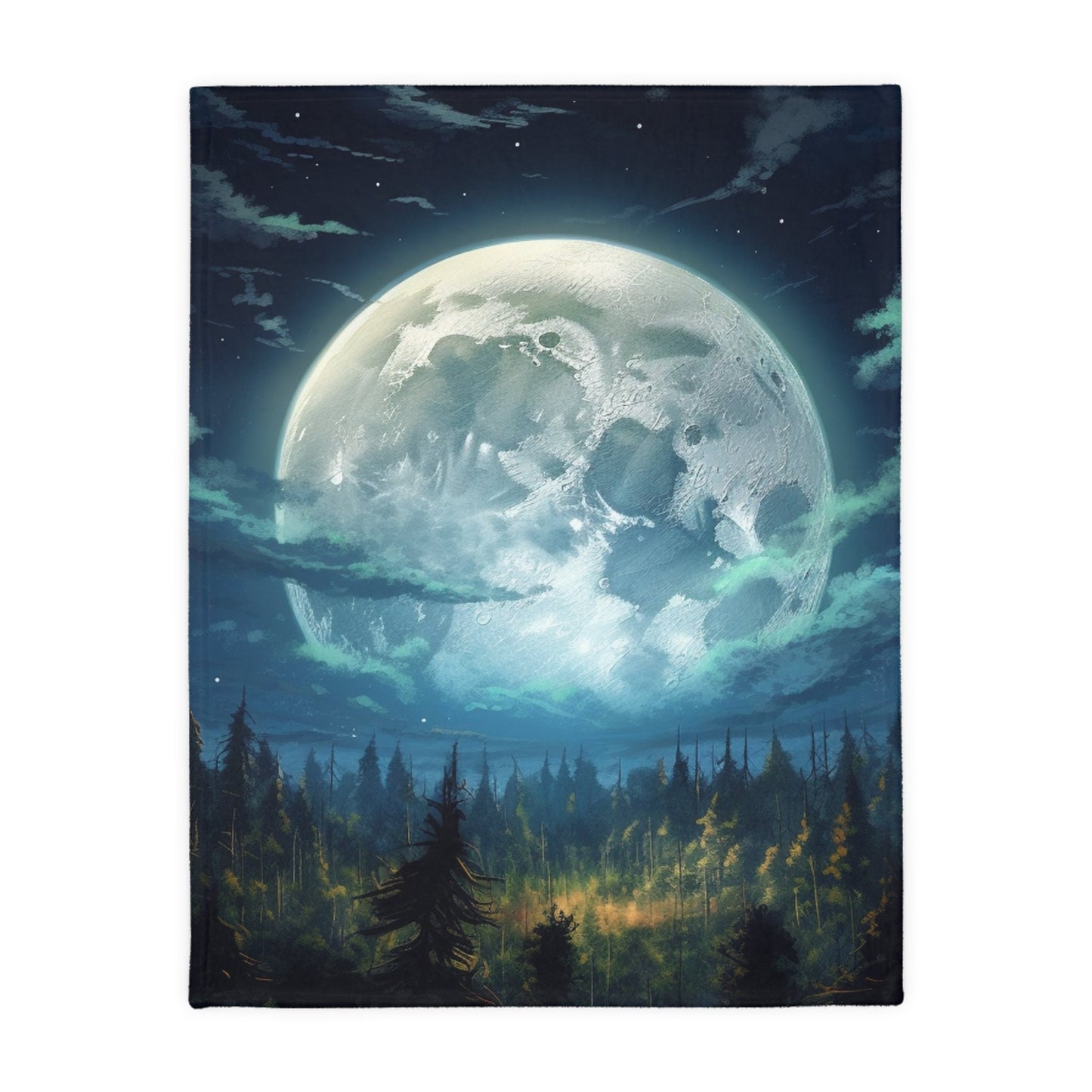 Moonlit Night Sky Plush Blanket – Soft, Cozy, and Perfect for Bedroom Decor