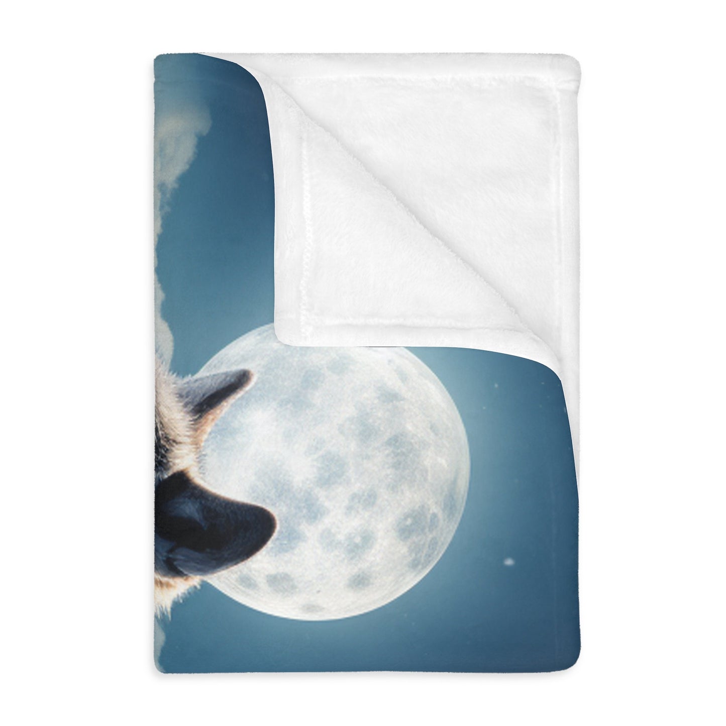 Serene Wolves Moon Blanket – Indian-Inspired Bed Cover with Wolf Cubs