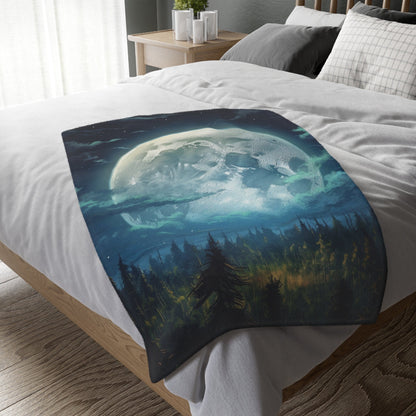 Moonlit Night Sky Plush Blanket – Soft, Cozy, and Perfect for Bedroom Decor