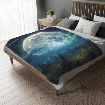 Moonlit Night Sky Plush Blanket – Soft, Cozy, and Perfect for Bedroom Decor